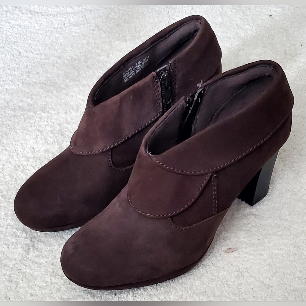 Clarks Chocolate Brown Heeled Ankle Boots